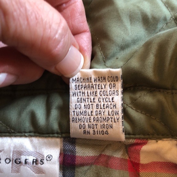 Kim Roger snap up quilted jacket with contrasting plaid interior szM - Picture 8 of 10